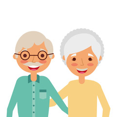 portrait of elderly couple embracing happy adorable vector illustration