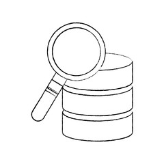 database search data center icon image vector illustration design 