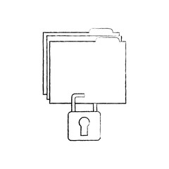 file folderw with safety lock  icon image vector illustration design 
