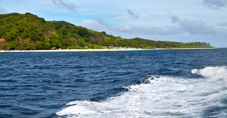  a view from  boat  and the pacific ocean