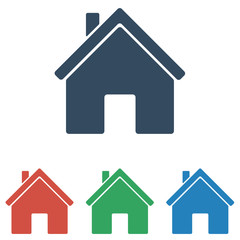 Home icon set - simple flat design isolated on white background, vector