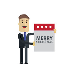 Businessman Vector Illustration. Merry Christmas and Happy New Year
