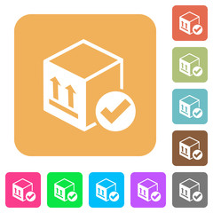 Package delivered rounded square flat icons