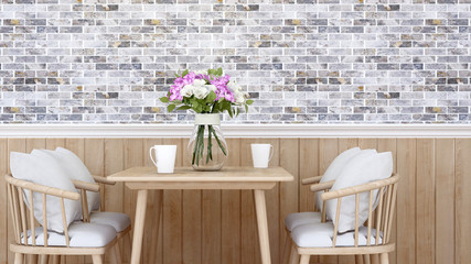 dining area in home or restaurant - Interior design for artwork restaurant or coffee shop - 3D Rendering