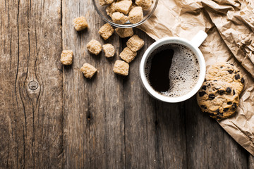 Coffee on a wooden table