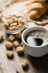 Coffee on a wooden table