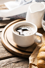 Coffee on a wooden table