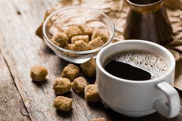 Coffee on a wooden table