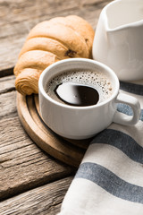 Coffee on a wooden table