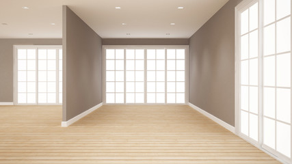 empty room for artwork room for rent of apartment or home - Interior design - 3D Rendering