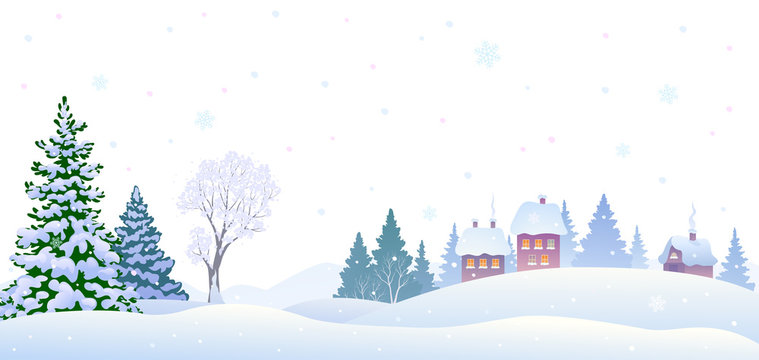 Winter village background