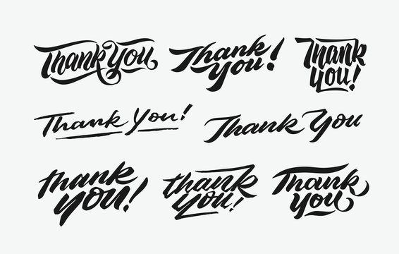 thank you hand written lettering bundle 1. nice to express thanks giving with retro vintage calligraphy and hand made typography.