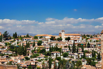 Fototapeta na wymiar City of Granada, Spain. Taken from Alhambra Palace.