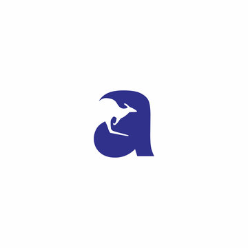a letter kangaroo logo vector