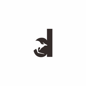 d letter kangaroo logo vector