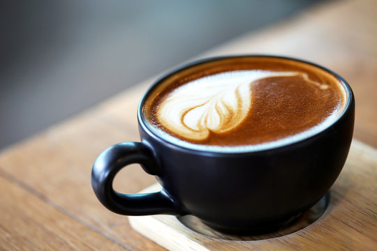 Hot Latte art in a cup