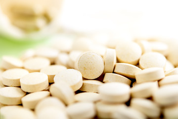 Fototapeta na wymiar Vitamins, pills and tablets