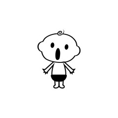 Baby boy surprised icon. Baby element icon. Premium quality graphic design icon. Signs, outline symbols collection icon for websites, web design, mobile app, info graphics