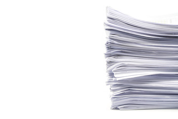 Stack of Documents isolated on white background