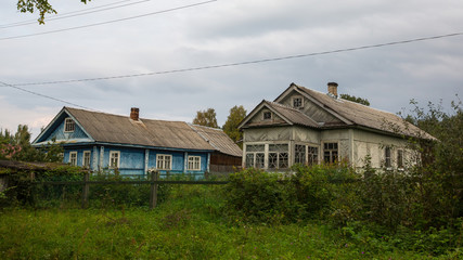 Fototapeta na wymiar Typical wooden rural house in Northern Karelia, Russia.