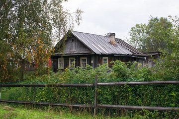 Fototapeta na wymiar A typical wooden rural house in Northern Karelia, Russia.