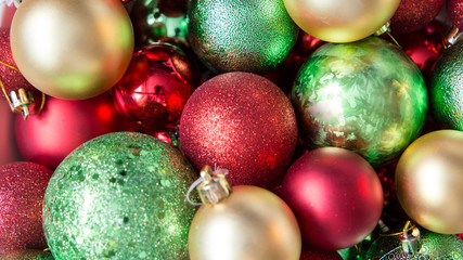 Colorful Christmas balls, abstract background.