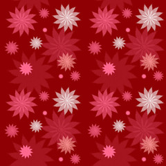 Raster seamless decorative floral pattern. Claret background.