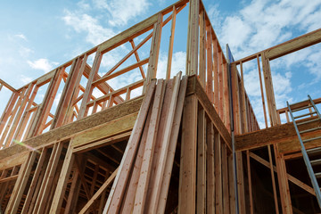 Obraz premium The house is new in wood roofing New Home Construction