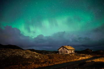 Aurora Borealis (The Northern Lights) at Kabelvag, Lofoten, Norway