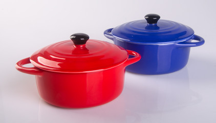 pot or ceramic food pot on a background.