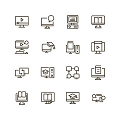 E-learning flat icon