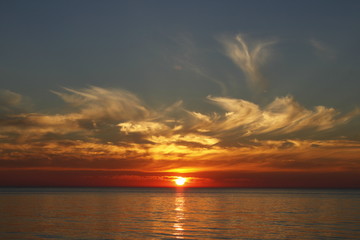 lake michigan angel sunset