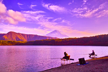 Fototapeta na wymiar 富士山と西湖