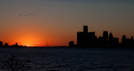 Naklejka premium detroit sunset