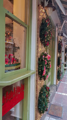 Ioannina Greece xmas ribbons lights background colors celebration