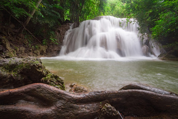 Waterfall hua mae kamin in tropical forest at Erawan national park Kanchanaburi province, Thailand