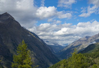 Fototapeta na wymiar Mountains around Gorner Glacier, Switzerland