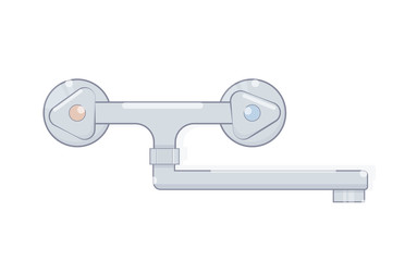 Faucet for bathroom. Cartoon style. Illustrations for the online store of plumbing. Isolated on white background.