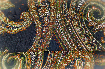 Texture background pattern. Cloth is dense in Indian style Texture background pattern. Traditional Indian Paisley pattern. Decorative border for textile, wrapping, decor.