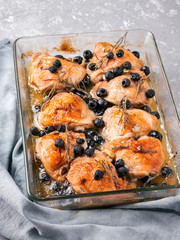 Corsican chicken thighs with rosemary and black olives