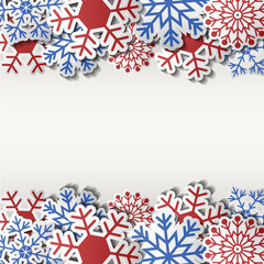 Fototapeta na wymiar Christmas blank sign with paper snowflake