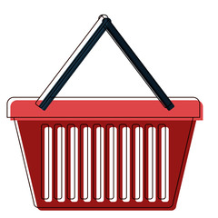 shopping basket icon in watercolor silhouette