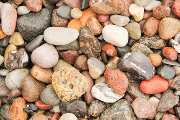 viele bunte Steine Kiesel Kieselsteine Hintergrund verschiedene