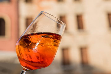 Italian aperitif with ice