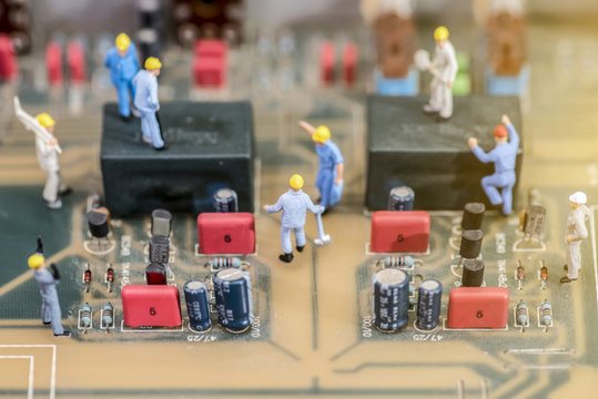 Miniature Electronic Technician  /  soft focus