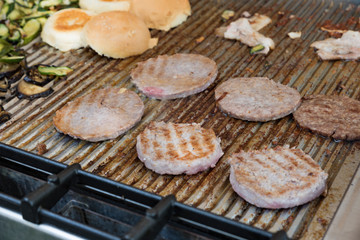 Grilled meat and vegetables