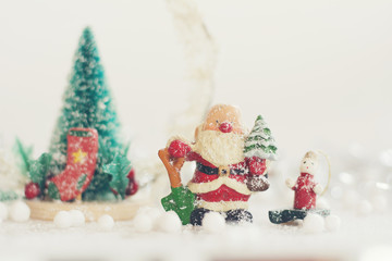 Close up of Santa Claus doll. Christmas decoration