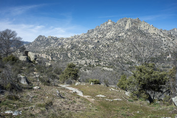 Fototapeta na wymiar Views of La Cabrera Range, in Guadarrama Mountains, Madrid, Spain