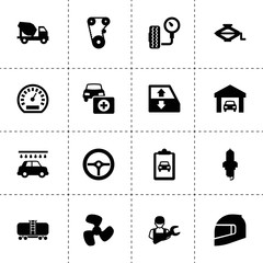 Simple 16 set of car filled icons