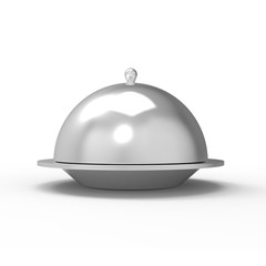 Restaurant cloche plate, 3d illustration